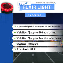 Load image into Gallery viewer, Solar Flair light for Police Check post