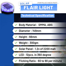 Load image into Gallery viewer, Solar Flair light for Police Check post